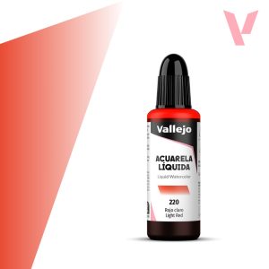Tekutá akvarelová barva Vallejo 32ml – 220 Light Red
