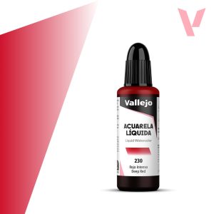 Tekutá akvarelová barva Vallejo 32ml – 230 Deep Red