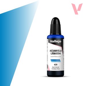 Tekutá akvarelová barva Vallejo 32ml – 430 Cerulean Blue