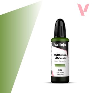 Tekutá akvarelová barva Vallejo 32ml – 580 Gold Olive