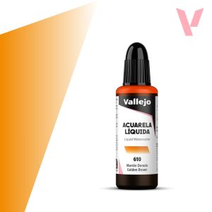 Tekutá akvarelová barva Vallejo 32ml – 610 Golden Brown