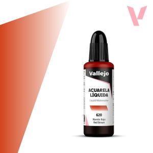Tekutá akvarelová barva Vallejo 32ml – 620 Red Brown