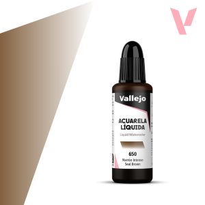 Tekutá akvarelová barva Vallejo 32ml – 650 Seal Brown