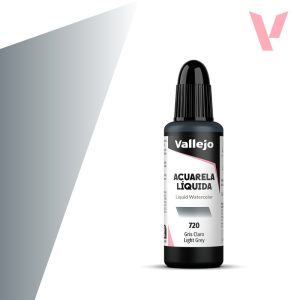 Tekutá akvarelová barva Vallejo 32ml – 720 Light Grey
