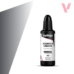 Tekutá akvarelová barva Vallejo 32ml – 740 Dark Grey