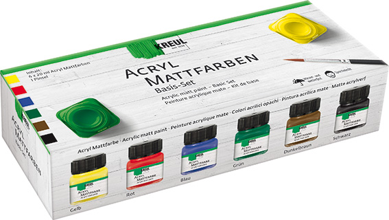 Sada akrylových barev Kreul Matt Basic 6x20 ml