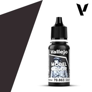 Modelářská barva Vallejo 18ml – 863 Gunmetal (Metallic)