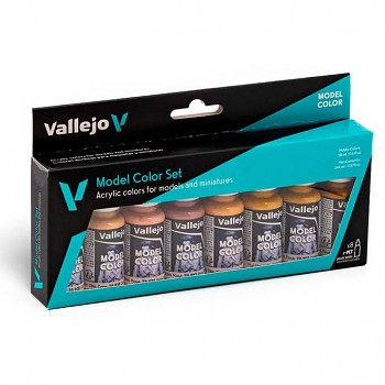 Sada modelářských barev Vallejo 8x18ml – Face & Skin Tones
