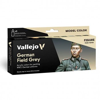Sada modelářských barev Vallejo 8x18ml – German Field Grey by Jaume Ortiz