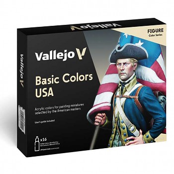 Sada modelářských barev Vallejo 16x18ml – Basic Colors USA