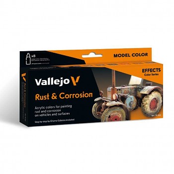 Sada modelářských barev Vallejo 8x18ml – Rust & Corrossion by Chema Cabrero