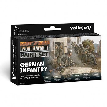 Sada modelářských barev Vallejo 6x18ml – German Infantry