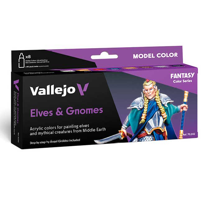 Sada modelářských barev Vallejo 8x18ml – Elves & Gnomes by Angel Giraldez