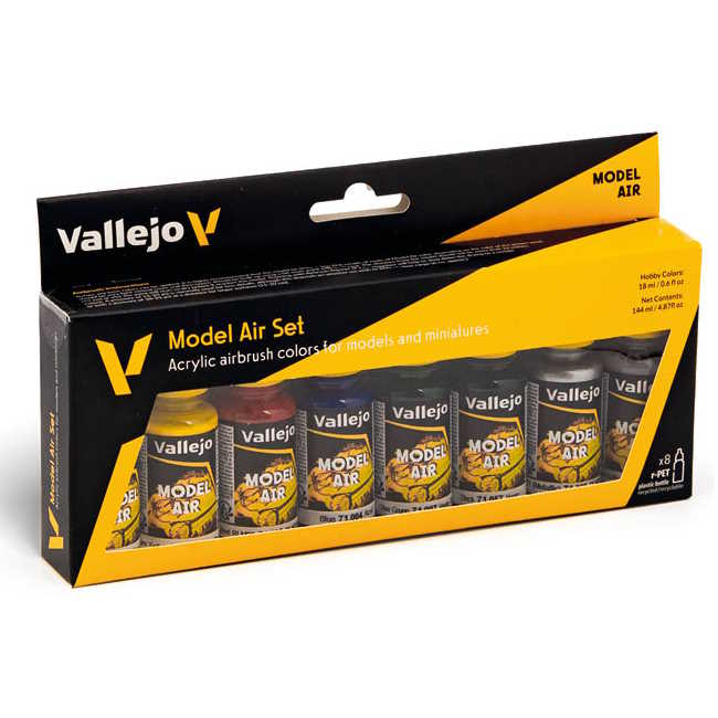 Sada barev pro airbrush Vallejo 8x18ml – Basic Colors