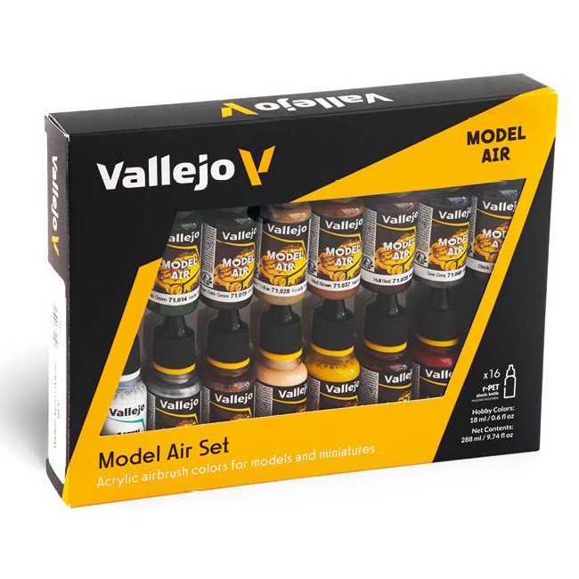 Sada barev pro airbrush Vallejo 16x18ml – Railway Colors Europe