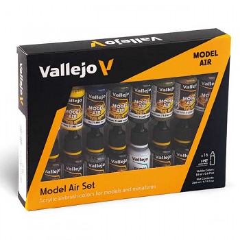 Sada barev pro airbrush Vallejo 16x18ml – Building Set