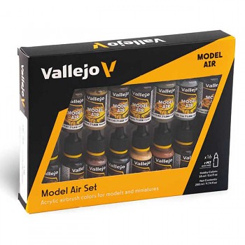 Sada barev pro airbrush Vallejo 16x18ml – Weathering Set