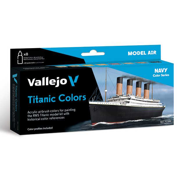Sada barev pro airbrush Vallejo 8x18ml – Titanic Colors
