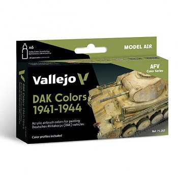 Sada barev pro airbrush Vallejo 6x18ml – DAK Colors 1944