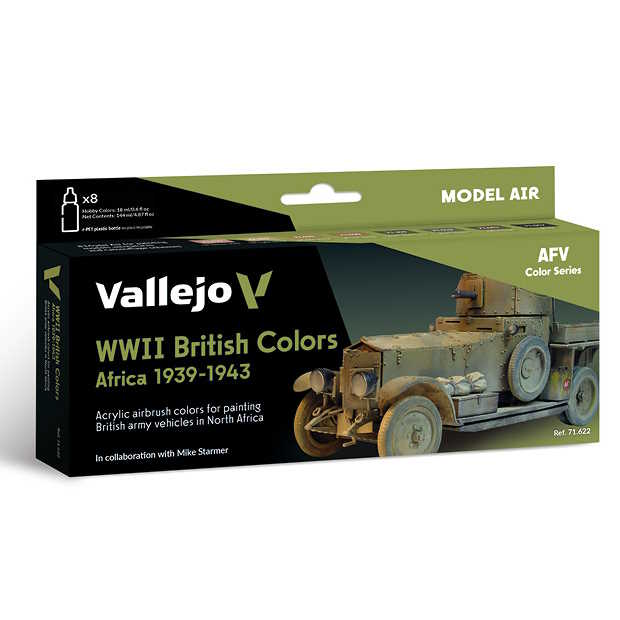 Sada barev pro airbrush Vallejo 8x18ml – WWII British Colors Africa