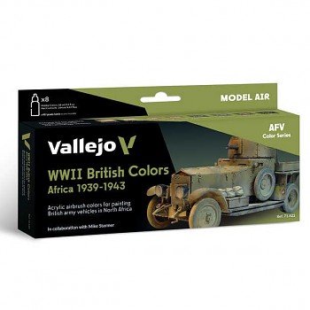 Sada barev pro airbrush Vallejo 8x18ml – WWII British Colors Africa