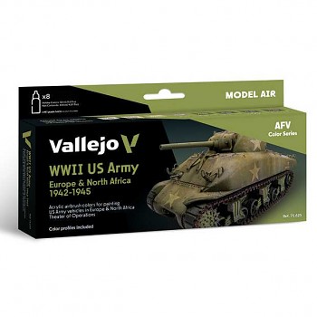 Sada barev pro airbrush Vallejo 8x18ml – US Army Europe & North Africa
