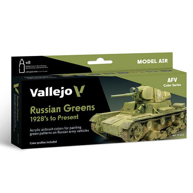 Sada barev pro airbrush Vallejo 8x18ml – Russian Greens 1928's to Present