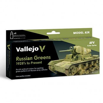 Sada barev pro airbrush Vallejo 8x18ml – Russian Greens 1928's to Present