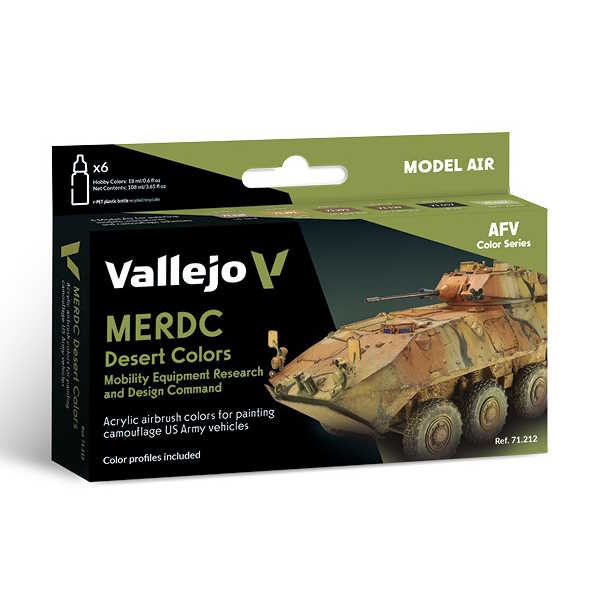 Sada barev pro airbrush Vallejo 6x18ml – MERDC Desert Colors