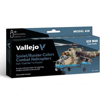 Sada barev pro airbrush Vallejo 8x18ml – Soviet / Russian Colors Combat Helicopters post WWII to present