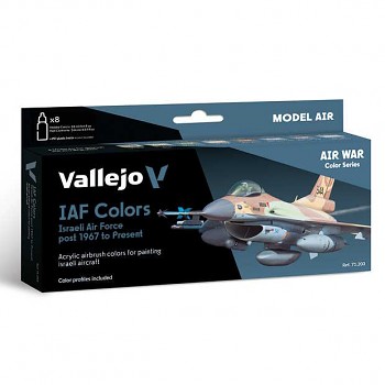 Sada barev pro airbrush Vallejo 8x18ml – Israeli Air Force (IAF) Colors Post 1967 to Present