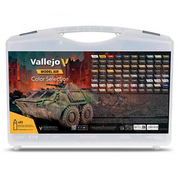 Velký kufřík airbrush barev Vallejo – 80x18ml Color Selection