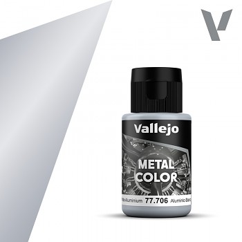 Metalická barva Vallejo 32ml – 706 White Aluminium