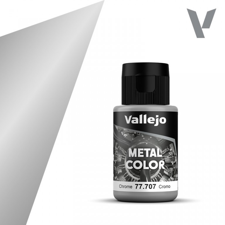 Metalická barva Vallejo 32ml – 707 Chrome