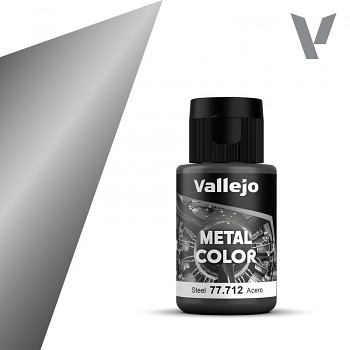 Metalická barva Vallejo 32ml – 712 Steel