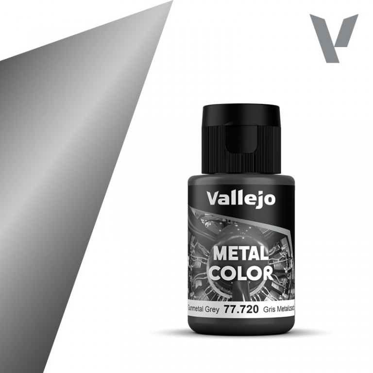 Metalická barva Vallejo 32ml – 720 Gunmetal