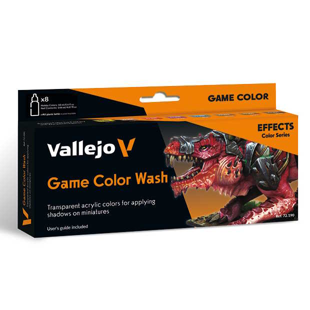 Sada modelářských barev Vallejo 8x18ml – Game Color Wash