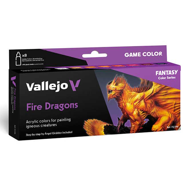 Sada modelářských barev Vallejo 8x18ml – Fire Dragons