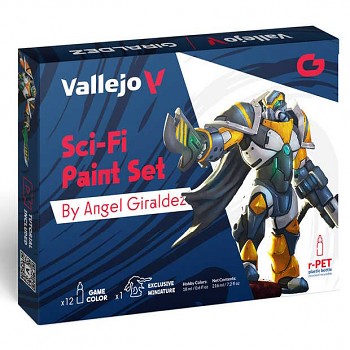 Sada modelářských barev Vallejo 12x18ml s figurkou – SciFi Paint Set by Angel Giraldez