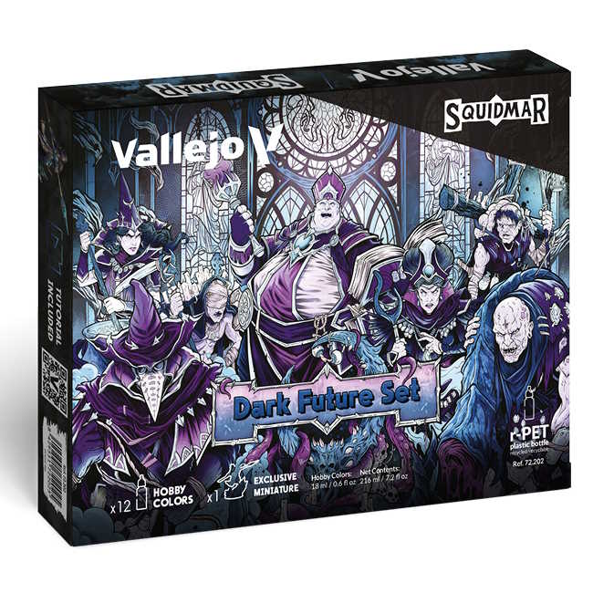 Sada modelářských barev Vallejo 12x18ml s figurkou – Dark Future Set by Squidmar Miniatures