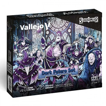 Sada modelářských barev Vallejo 12x18ml s figurkou – Dark Future Set by Squidmar Miniatures