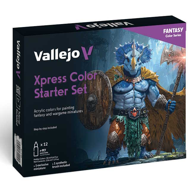 Sada modelářských barev Vallejo 12x18ml s figurkou – Starter Set
