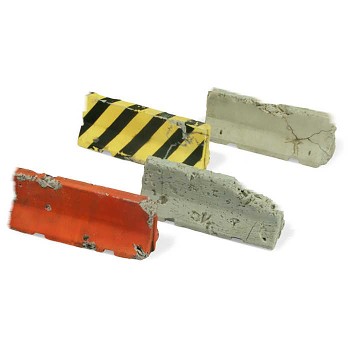 Damaged Concrete Barriers
