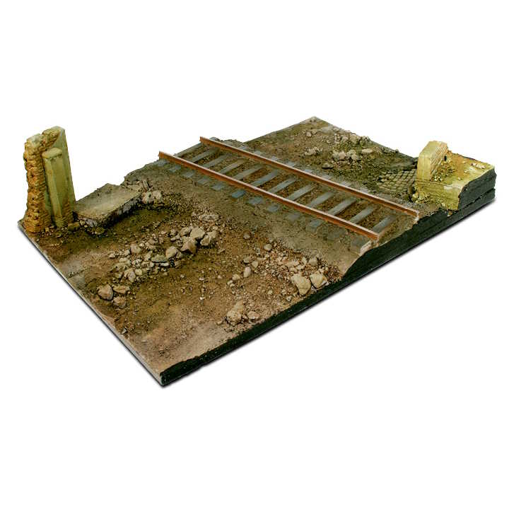 Modelářská scenérie Vallejo – 31x21 Country Road Cross with Railway section