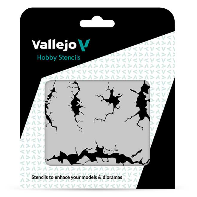 Modelářská šablona Vallejo – Cracked Wall
