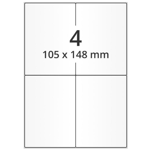 Samolepicí PE etikety 105 x 148 mm, 400 listů