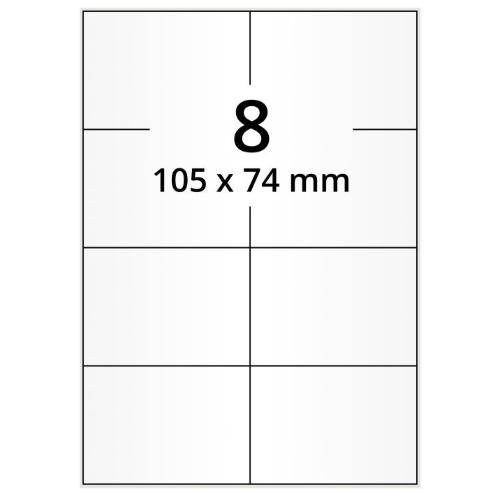 Samolepicí PE etikety 105 x 74 mm, 800 listů