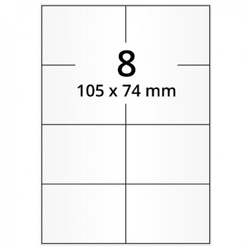 Samolepicí PE etikety 105 x 74 mm, 800 listů