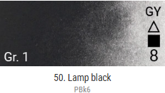 Akvarelové barvy Grand Godet – 50 Lamp Black