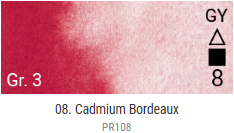 Akvarelové barvy Grand Godet – 08 Cadmium Bordeaux